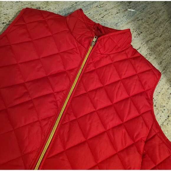 New! St. John’s Bay Womens Plus Size 2X Quilted Puffer Vest Full Zip Pocket Red - Picture 10 of 12